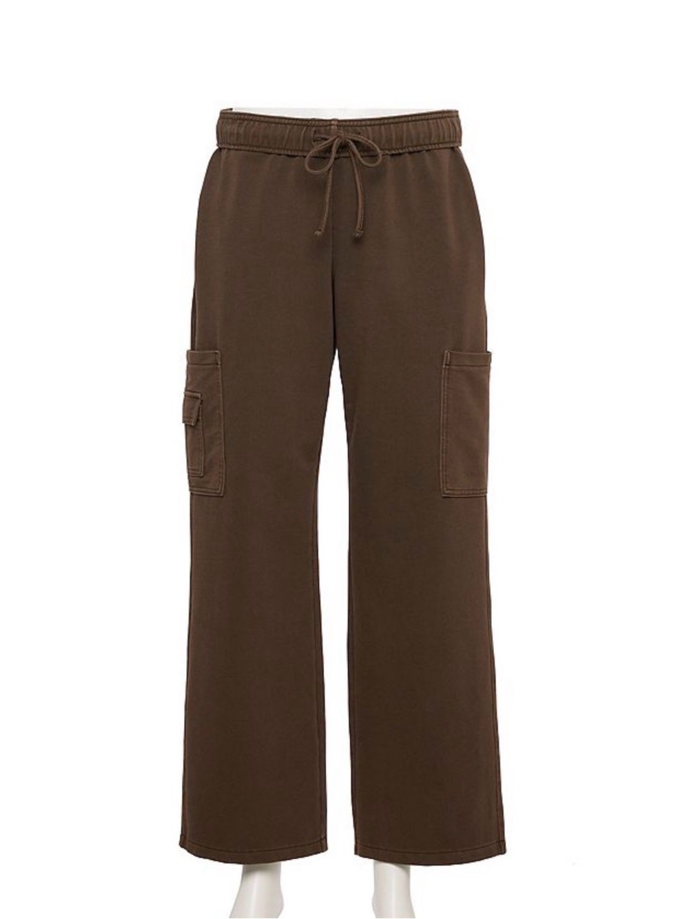 NWT L Juniors’ Vanilla Star Knit Wide Leg Cargo Pants 
Color: Truffle